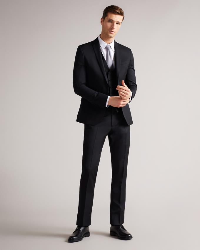 Veste Ted Baker Slim Fit Black Twill Suit Noir Homme | BYZ-14193282